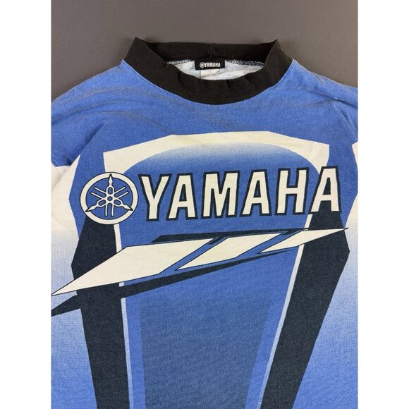Vintage 90s Y2K Yamaha Motorsports Dirt Bike Long Sleeve Shirt Streetwear AOP T - Picture 3 of 16